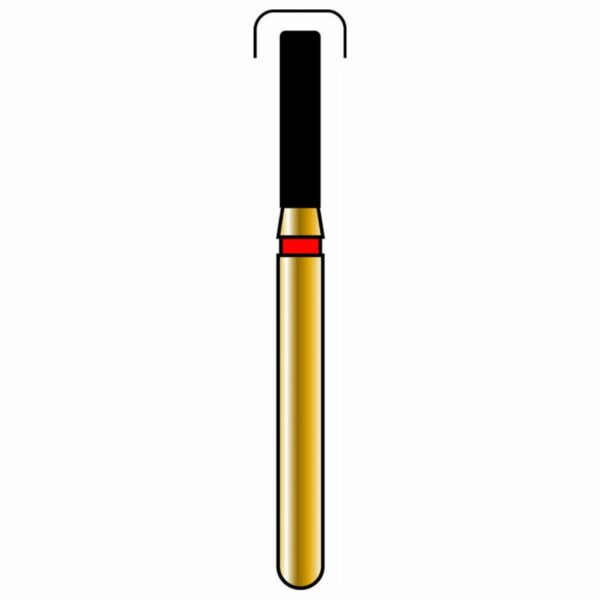 Round Edge Cylinder 14-6mm Gold Diamond Bur