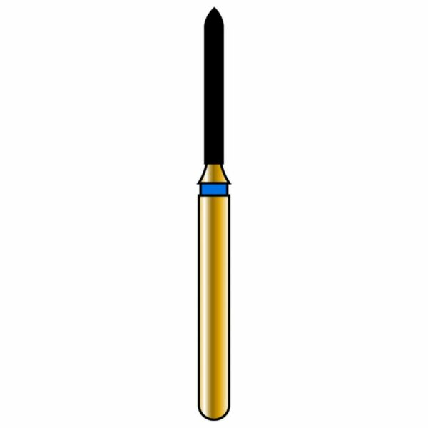 Pointed Cylinder 10-8mm Gold Diamond Bur