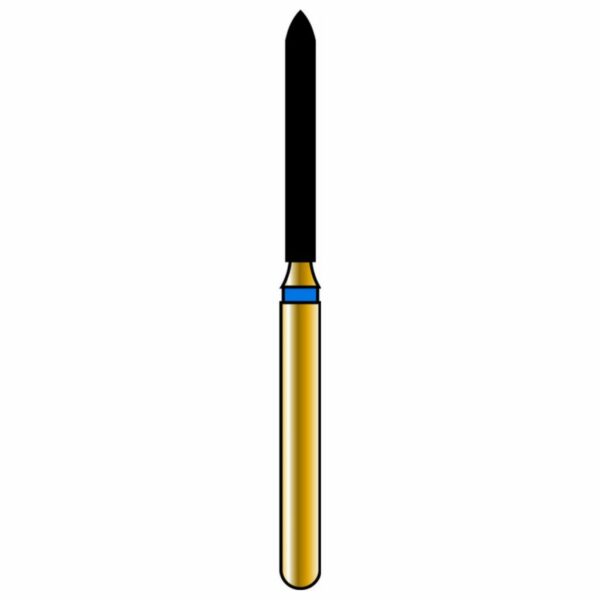 Pointed Cylinder 12-10mm Gold Diamond Bur - Coarse Grit