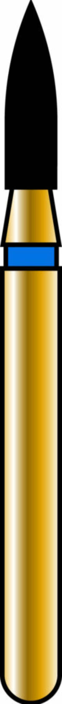 Flame 18-7mm Gold Diamond Bur - Coarse Grit