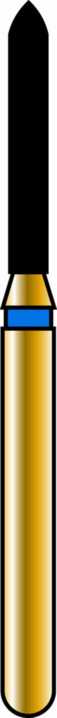 Pointed Cylinder 12-8mm Gold Diamond Bur