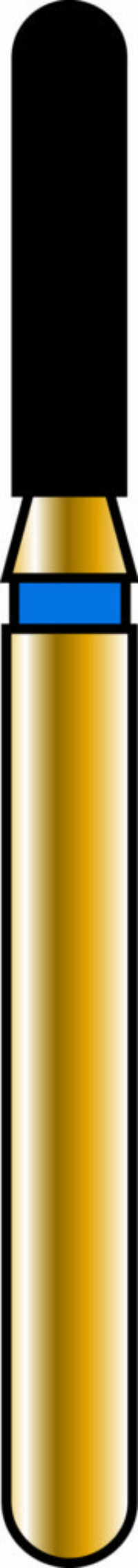 Round End Cylinder 14-6mm Gold Diamond Bur
