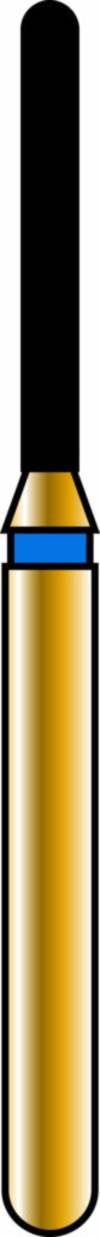 Round End Cylinder 10-8mm Gold Diamond Bur