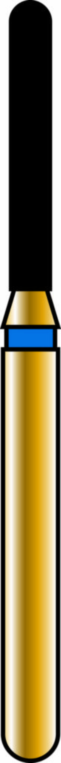 Round End Cylinder 12-8mm Gold Diamond Bur