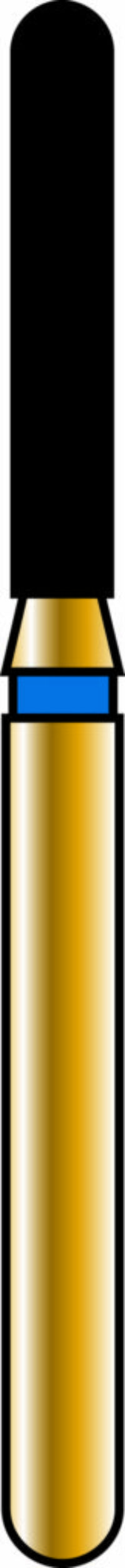 Round End Cylinder 14-8mm Gold Diamond Bur