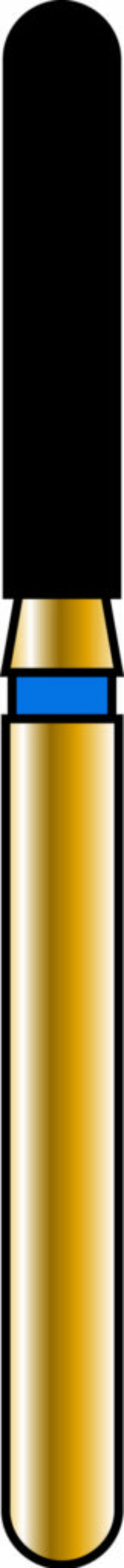 Round End Cylinder 16-8mm Gold Diamond Bur