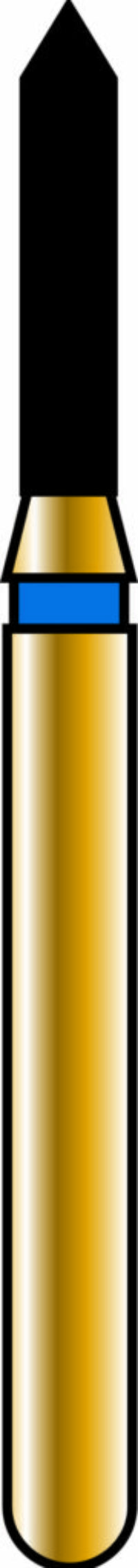 Pointed Cylinder 12-6mm Gold Diamond Bur