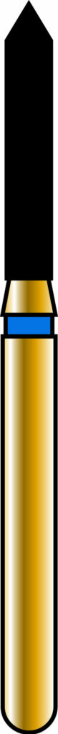 Pointed Cylinder 14-8mm Gold Diamond Bur
