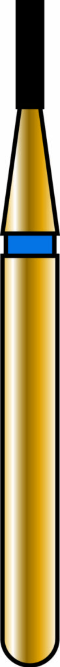 Flat End Cylinder 08-3mm Gold Diamond Bur