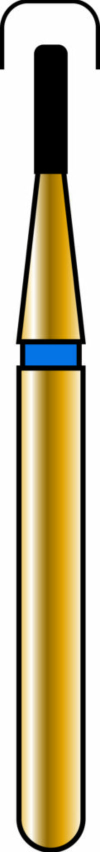 Round Edge Cylinder 08-3mm Gold Diamond Bur - Coarse Grit