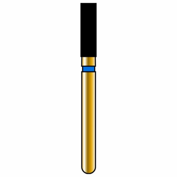Flat End Cylinder 18-6mm Gold Diamond Bur - Coarse Grit