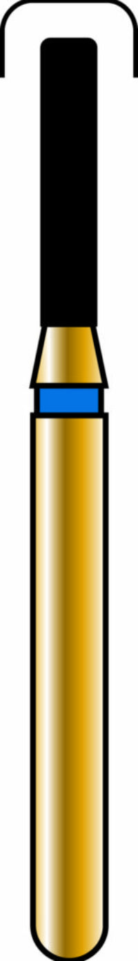 Round Edge Cylinder 12-6mm Gold Diamond Bur - Coarse Grit