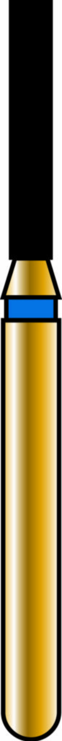 Flat End Cylinder 12-7mm Gold Diamond Bur
