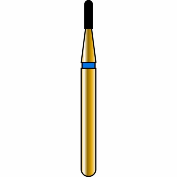 Round End Cylinder 09-3mm Gold Diamond Bur - Coarse Grit