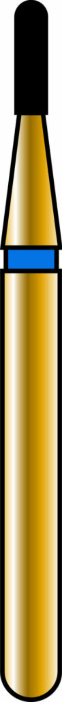Round End Cylinder 09-3mm Gold Diamond Bur - Coarse Grit