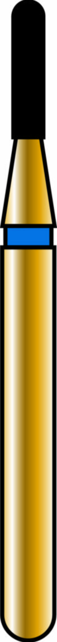 Round End Cylinder 10-4mm Gold Diamond Bur