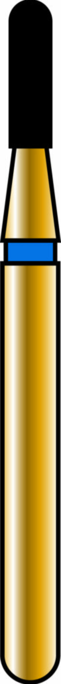 Round End Cylinder 12-4mm Gold Diamond Bur - Coarse Grit