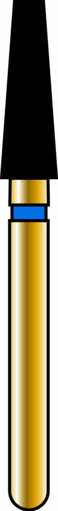 Flat End Taper 23-7mm Gold Diamond Bur - Coarse Grit