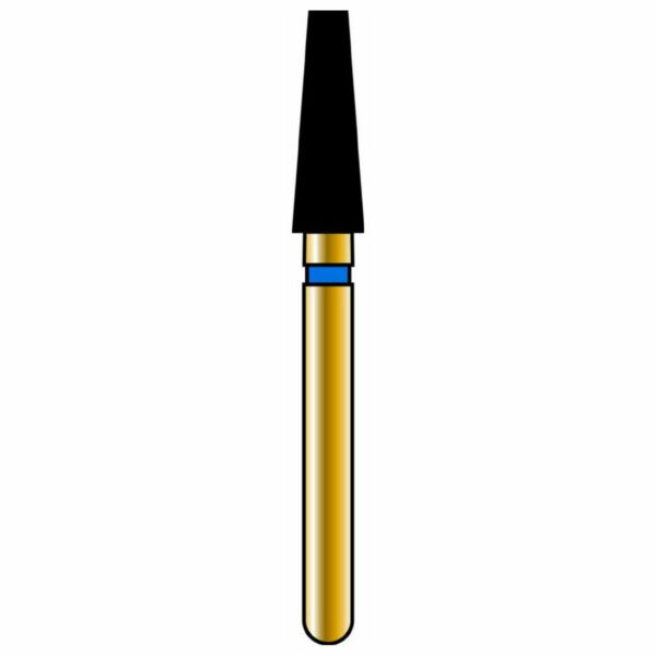 Flat End Taper 23-7mm Gold Diamond Bur - Coarse Grit