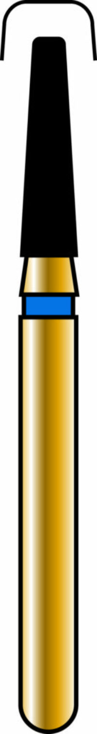 Round Edge Taper 16-6mm Gold Diamond Bur - Coarse Grit