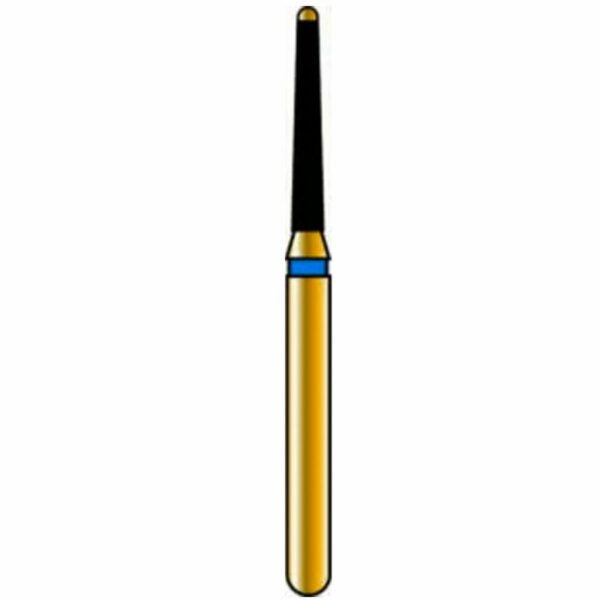Safe End Rounded Taper 12-8mm Gold Diamond Bur - Coarse Grit