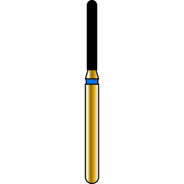 Round End Cylinder 12-8mm Gold Diamond Bur