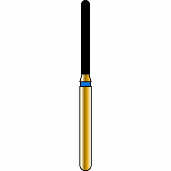 Round End Cylinder 12-10mm Gold Diamond Bur - Coarse Grit